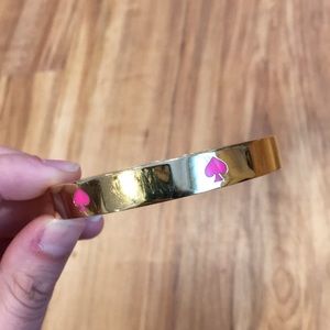 Kate spade pink enamel spade bracelet